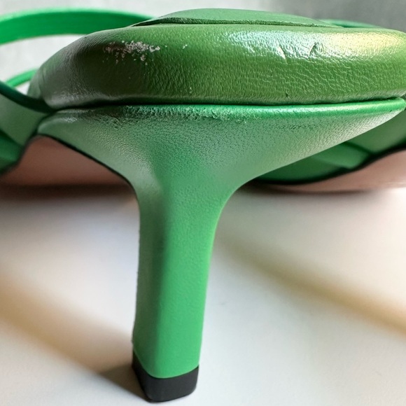 🌸FRAME🌸 Le Carlotta Green Leather Sandal Size: 37 - Picture 13 of 16